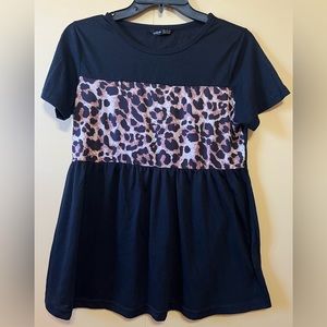 SHEIN Black Animal Print Top - Women's Medium